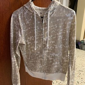 Target tan and white zip up small